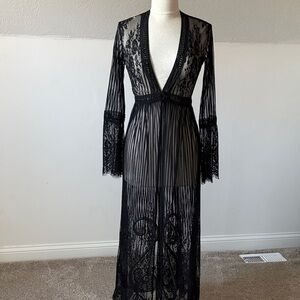 Sheer Black Lace duster